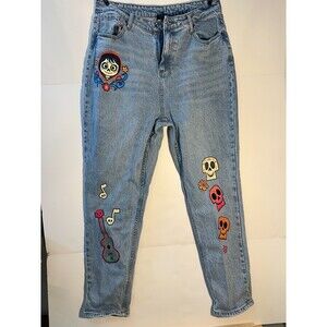 Disney Pixar ~ Coco Embroidered Mom Jeans ~ Size 15